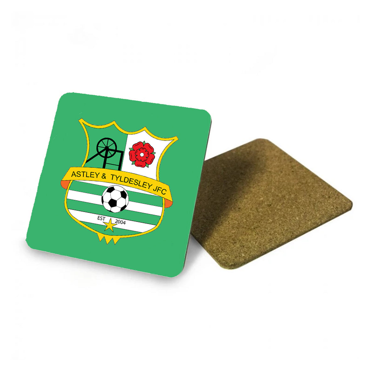 ASTLEY & TYLDESLEY JFC SQUARE COASTER ALUMINIUM SQUARE 9.5cm COR