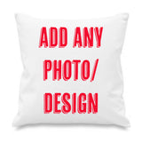 WHITE CUSHION COVER (40cm x 40cm) - ANY PHOTO/DESIGN/LOGO