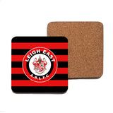 LEIGH EAST ROUND SQUARE COASTER (2 DESIGN AVAILABLE) - ALUMINIUM SQUARE - 9.5cm - CORK BASES