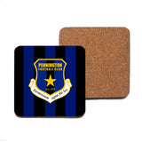 PENNINGTON FC SQUARE COASTER (2 DESIGNS AVAILABLE) - ALUMINIUM SQUARE - 9.5cm - CORK BASE