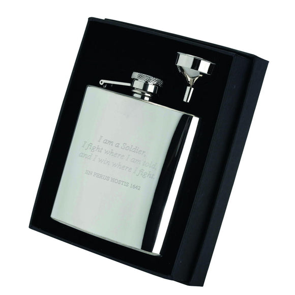 6oz STAINLESS STEEL HIP FLASK WITH CAPTIVE TOP