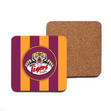SEDGLEY PARK RUFC SQUARE COASTER (2 DESIGNS AVAILABLE) - ALUMINIUM SQUARE - 9.5cm - CORK BASE