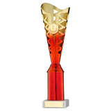 GOLD/RED PLASTIC TITAN CUP ASSEMBLED ON MARBLE (1in CEN)