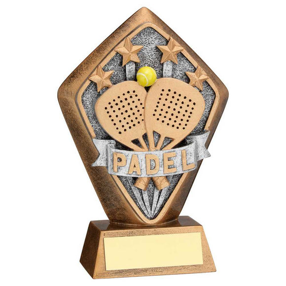 BRZ/GOLD DIAMOND HOLDER WITH 'PADEL' DISC WITH PLATE