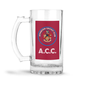 16oz ATHERTON CRICKET CLUB GLASS BEER STEIN (COLLECTION ONLY)