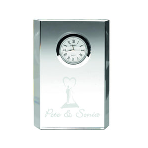 CLEAR GLASS RECTANGLE CLOCK