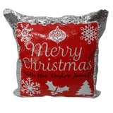 PERSONALISED MERRY CHRISTMAS SEQUIN CUSHION (40cm x 40cm)