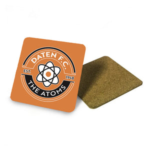 DATEN F.C. SQUARE COASTER - ALUMINIUM SQUARE - 9.5cm - CORK BASE