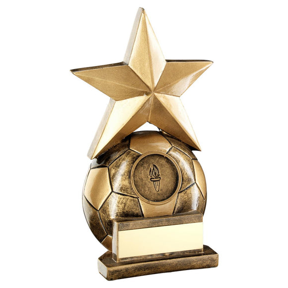 BRZ/GOLD FOOTBALL WITH GOLD STAR TROPHY (1in CENTRE)