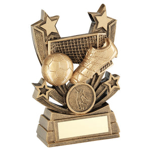 BRZ/GOLD SHOOTING STAR SERIES FOOTBALL TROPHY (1in CENTRE)