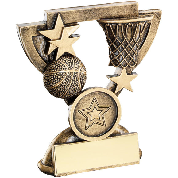 BRZ/GOLD BASKETBALL MINI CUP TROPHY