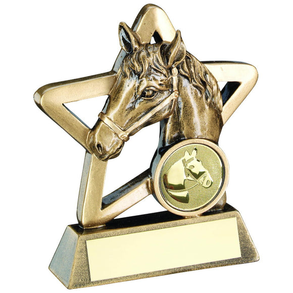 BRZ/GOLD HORSE MINI STAR TROPHY
