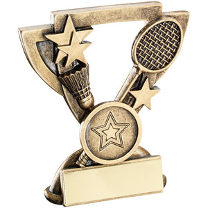 BRZ/GOLD BADMINTON MINI CUP TROPHY