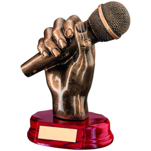 BRZ/GOLD RESIN MICROPHONE IN HAND TROPHY
