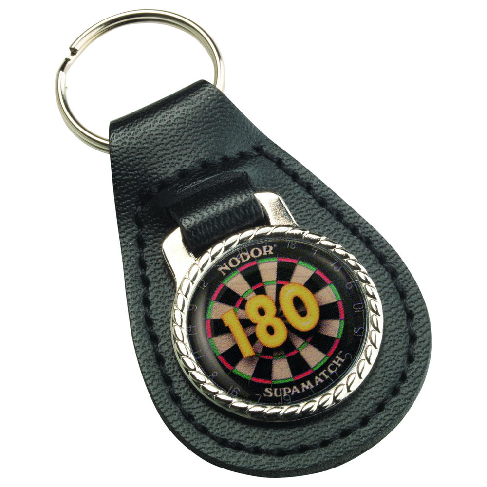 DARTS '180' BLACK LEATHER KEY FOB – The Trophy Room