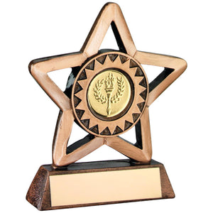BRZ/GOLD RESIN GENERIC MINI STAR TROPHY (1in CENTRE)