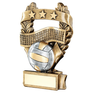 BRZ/PEW/GOLD VOLLEYBALL 3 STAR WREATH AWARD TROPHY
