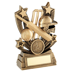 BRZ/GOLD SHOOTING STAR SERIES CRICKET TROPHY (1in CENTRE)