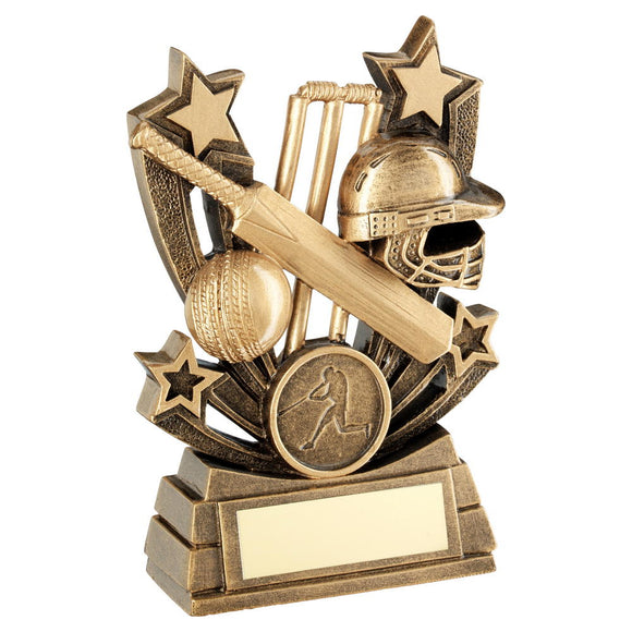 BRZ/GOLD SHOOTING STAR SERIES CRICKET TROPHY (1in CENTRE)