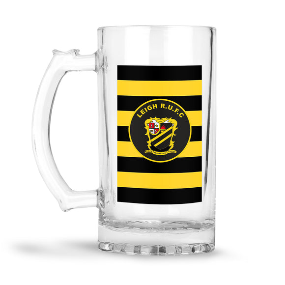 16oz LEIGH RUFC GLASS BEER STEIN (COLLECTION ONLY)