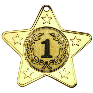 STAR SHAPED MEDAL WITH 5 MINI STARS (1in CENTRE)