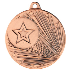 SHOOTING STAR MEDAL (1in CENTRE) BRONZE