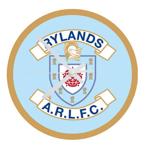 RYLANDS ARLFC GLASS CLOCK (20cm diameter, 3mm thick)