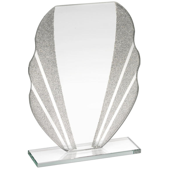 JADE GLASS PLAQUE WITH SILVER GLITTER DETAIL
