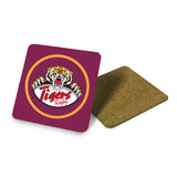 SEDGLEY PARK RUFC SQUARE COASTER (2 DESIGNS AVAILABLE) - ALUMINIUM SQUARE - 9.5cm - CORK BASE