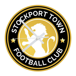 STOCKPORT TOWN FC GLASS CLOCK (20cm diameter, 3mm thick)