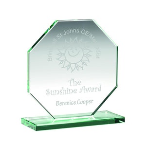 JADE GLASS OCTAGON PLAQUE (10MM THICK)